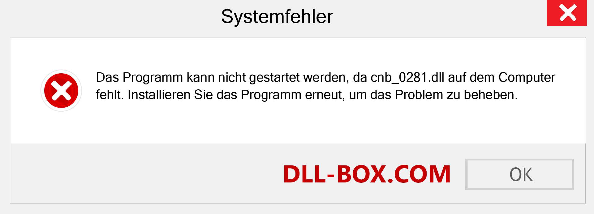 cnb_0281.dll-Datei fehlt?. Download für Windows 7, 8, 10 - Fix cnb_0281 dll Missing Error unter Windows, Fotos, Bildern