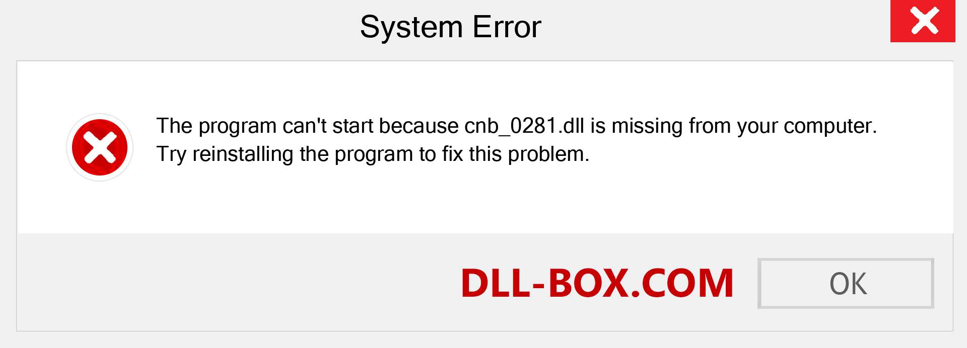  cnb_0281.dll file is missing?. Download for Windows 7, 8, 10 - Fix  cnb_0281 dll Missing Error on Windows, photos, images